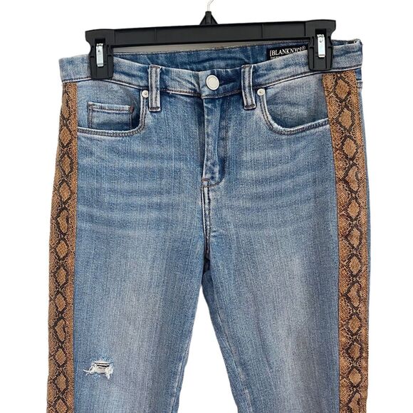 BLANKNYC 26 The Bond Jeans Mid Rise Skinny Python Tuxedo Stripe - Picture 4 of 8